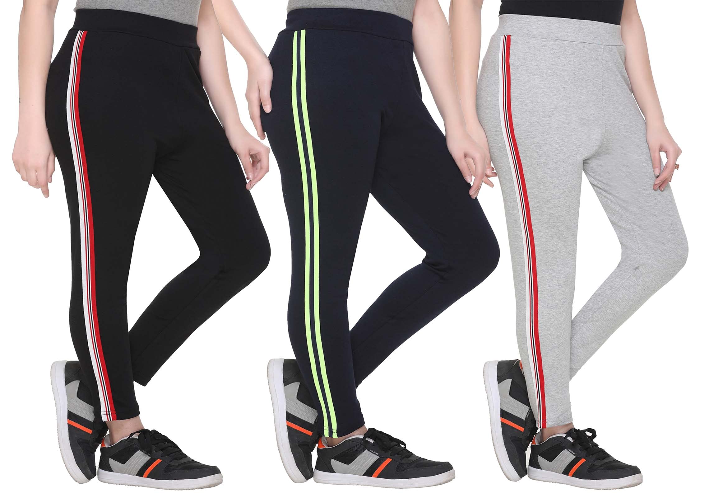 SHAUN Women Free Size Plus Size(Waist Size 36-46 inch) 3XL to 7XL Stretchable Jegging(Length 37-39 inch_Pack of 4)