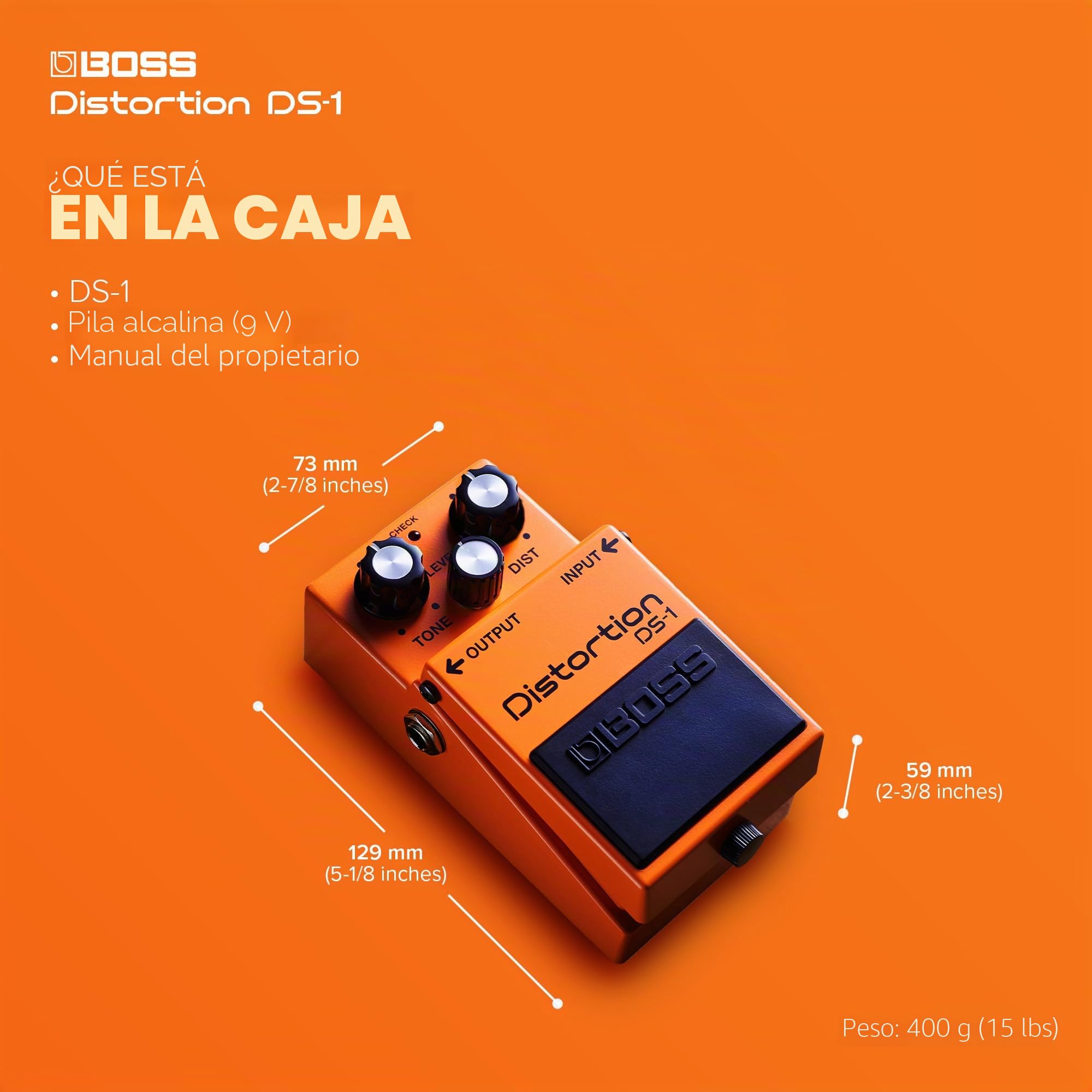 BOSS DS-1 Classic Distortion Pedal | Attack Tones met Harde Randen