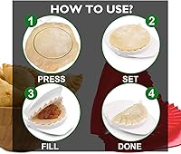 Vista 3 de Prensa de masa, juego de 3 moldes para albóndigas de empanada, cortador de masa para albóndigas, calzone, ravioles, empanadas, pierogi, rotación