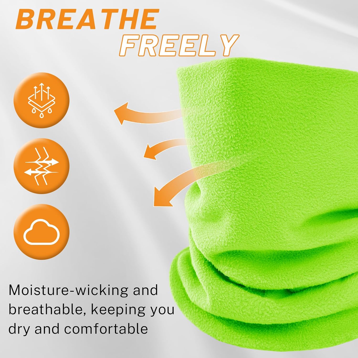 Winter Neck Warmer for Men Women, Fleece Neck Gaiter Double-Layer Face Cover Ski Mask for Cold Weather