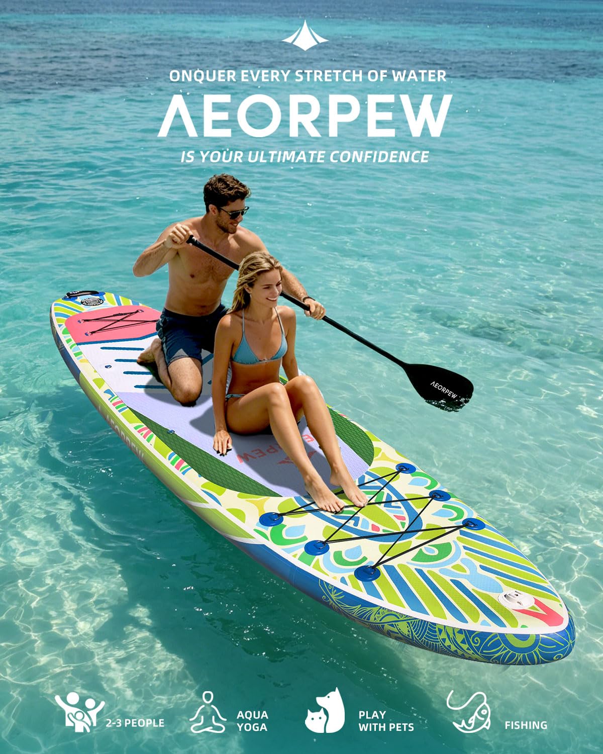 美品！AEORPEW スタンドアップパドルボード　送料込み！SUP Amazon.co.jp: AEORPEW 幅34インチ 空気注入式パドルボード 女性用