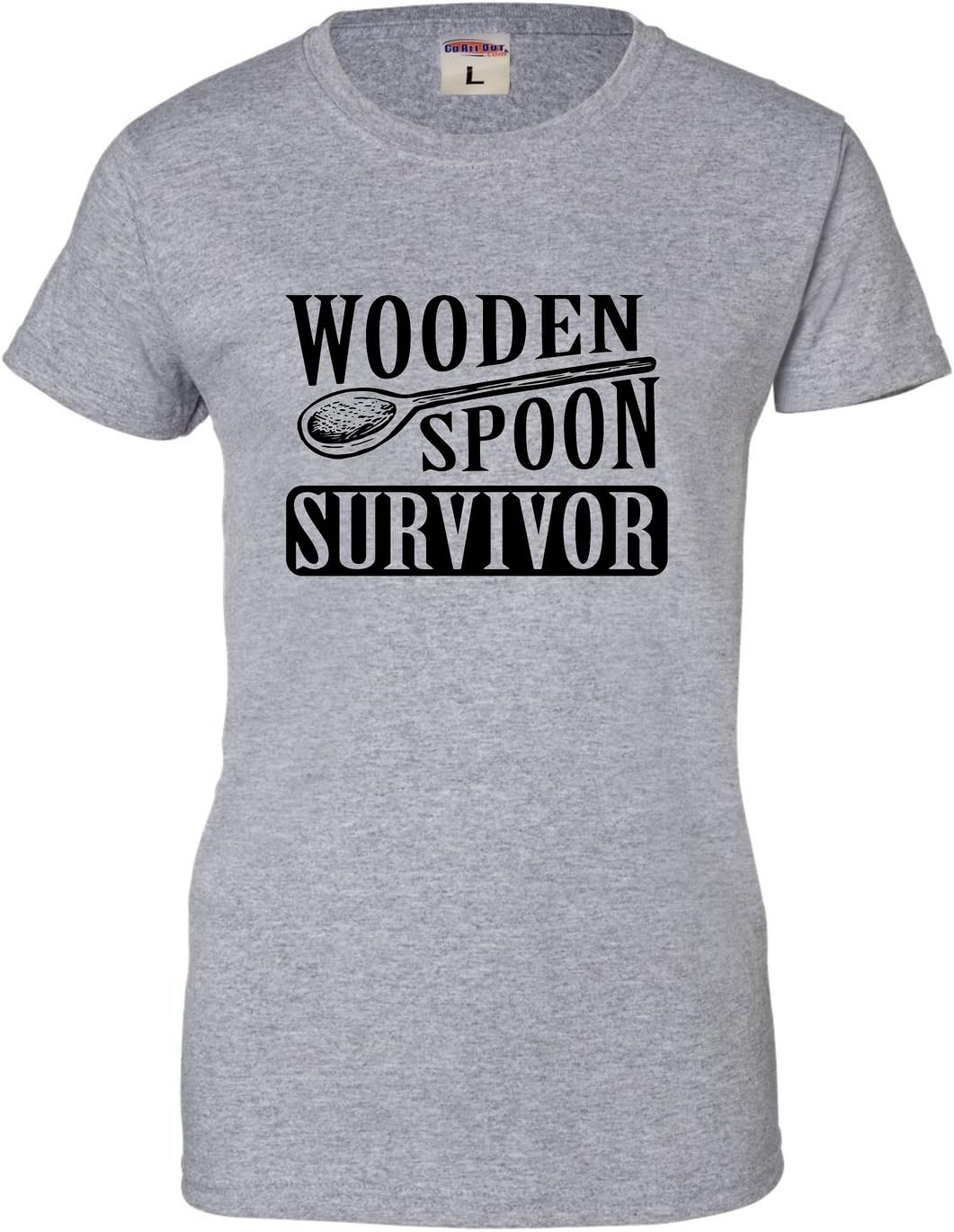 Go All Out Womens Wooden Spoon Survivor Funny T-Shirt - Image 3
