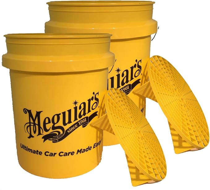 2 x Meguiars 650120 Grit Guard Insert + Bucket with Insert Cleaning