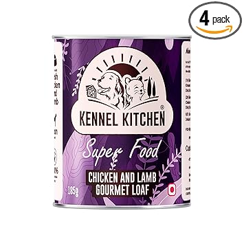 Kennel Kitchen Super Food for Dogs, Chicken and Lamb Gourmet Loaf, Wet Dog Food, 185g, (Pack of 4)