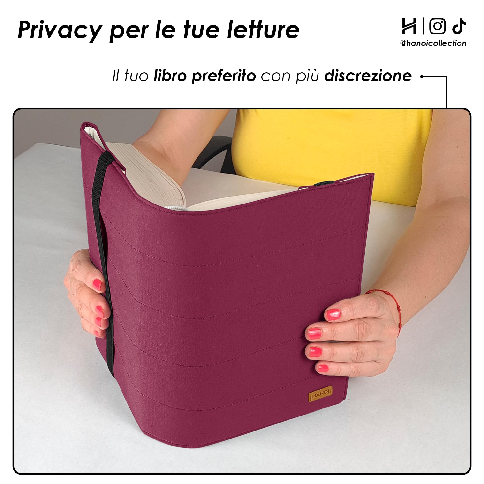 Custodia per libri di lettura regolabile imbottita. Copertina per libro di lettura protettiva per il trasporto e viaggio. Idea regalo per amanti dei libri