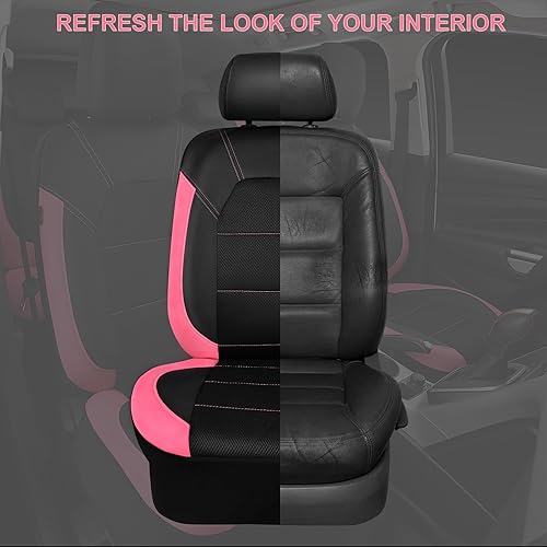 Miniatura 6 de CAR PASS Fundas de asiento de cuero, transpirables, universales, para asiento de automóvil, para mujeres lindas, esponja compuesta de 0.197 pulgadas