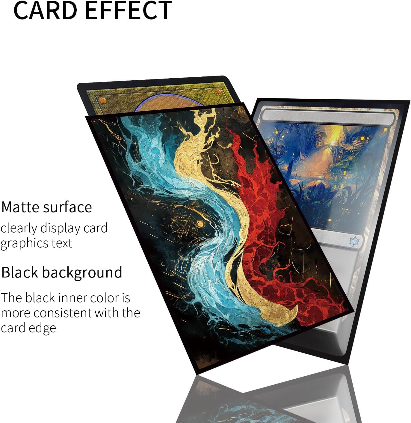 100 pcs Card Art Sleeves Compatible with MTG 66mm*91mm Art Matte, Fit Standard Size Cards Fantasy Series (Basic Land)