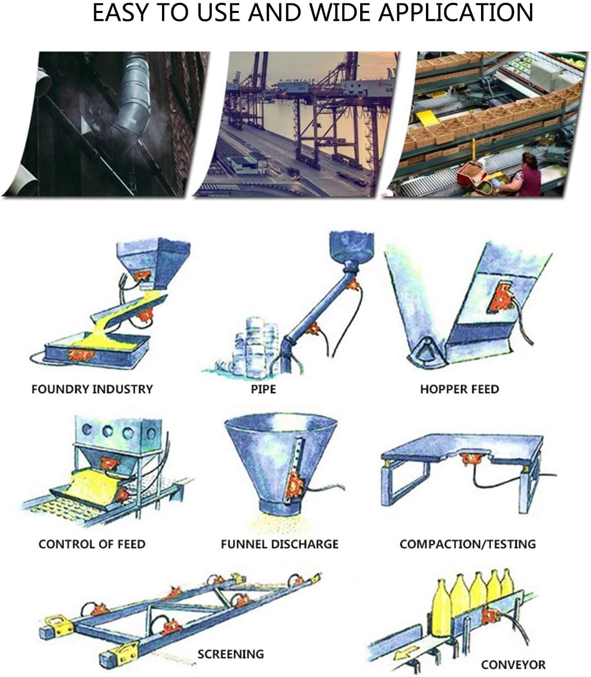 Industrial Turbine Vibrators, GT25 Pneumatic Turbine Vibrator, 1/4" Industrial Turbine Vibrators, Noiseless Industrial Vibrator