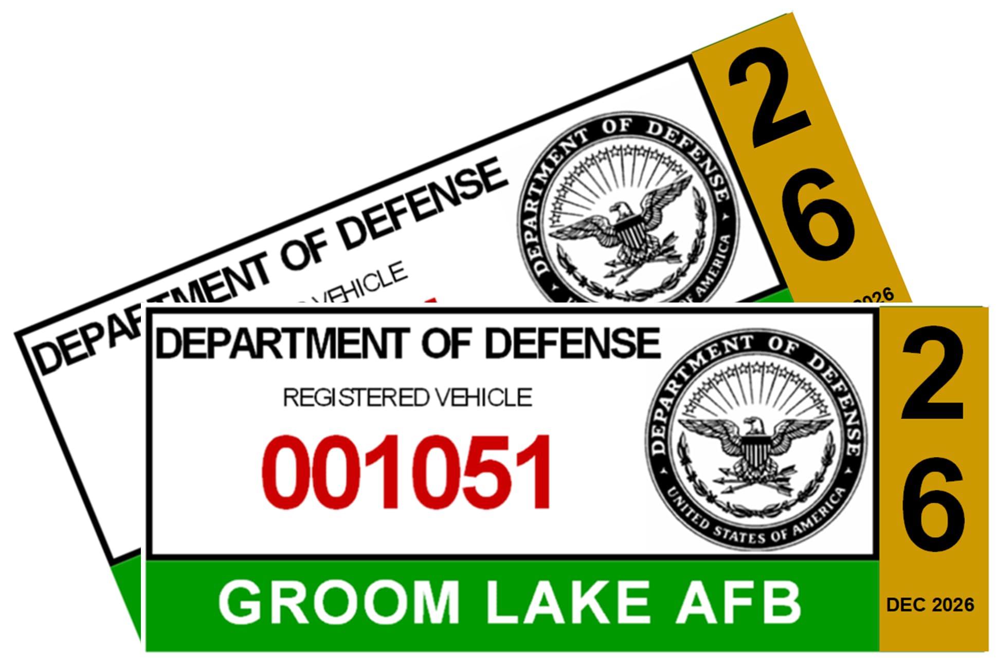 Amazon.com - 2026 Groom Lake Parking Stickers (Area 51) DD-2220