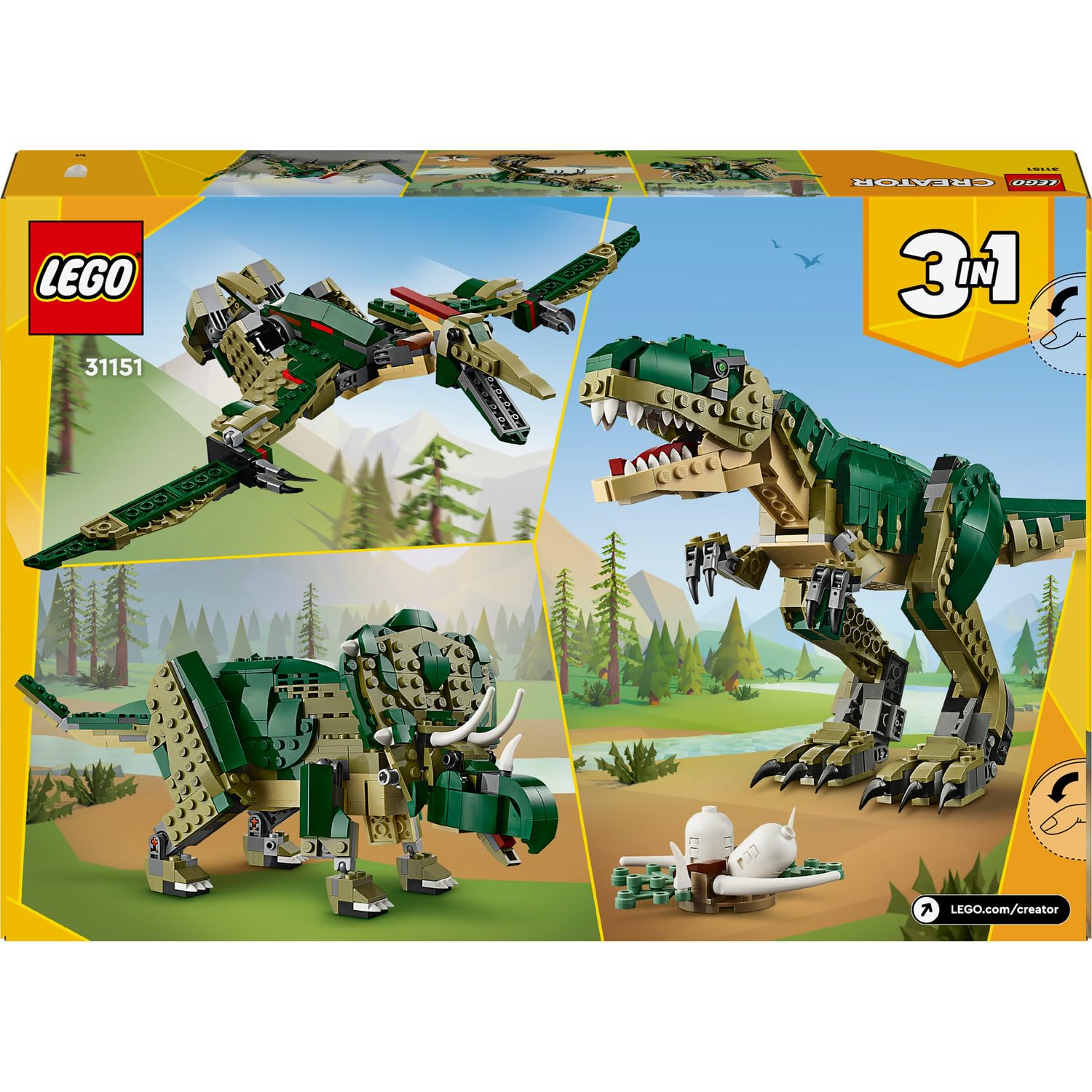 LEGO Creator 3'ü 1 Arada T. rex 31151 – 9 Yaş ve Üzeri Dinozor