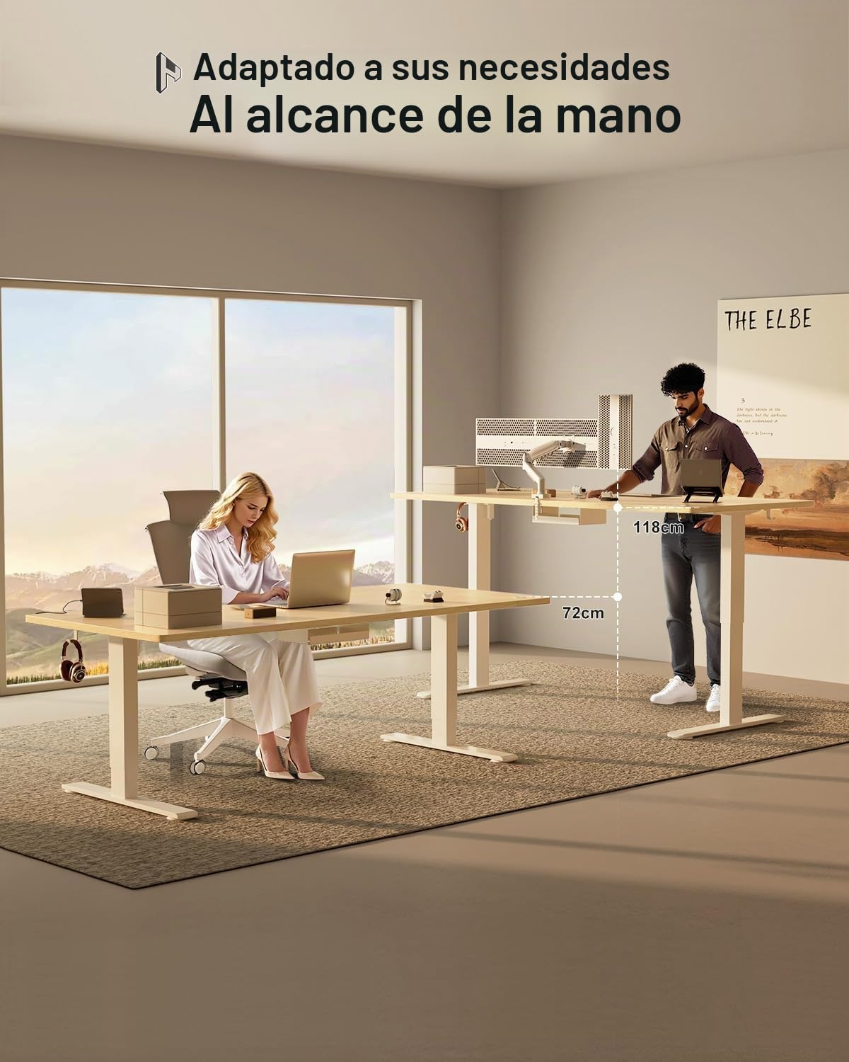 Homall Escritorio de Altura Regulable de 160 x 80 cm con Puerto de Carga USB-A, Escritorio eléctrico con Bandeja de gestión de Cables, Escritorio de pie con 3 Funciones de Memoria, Escritorio para
