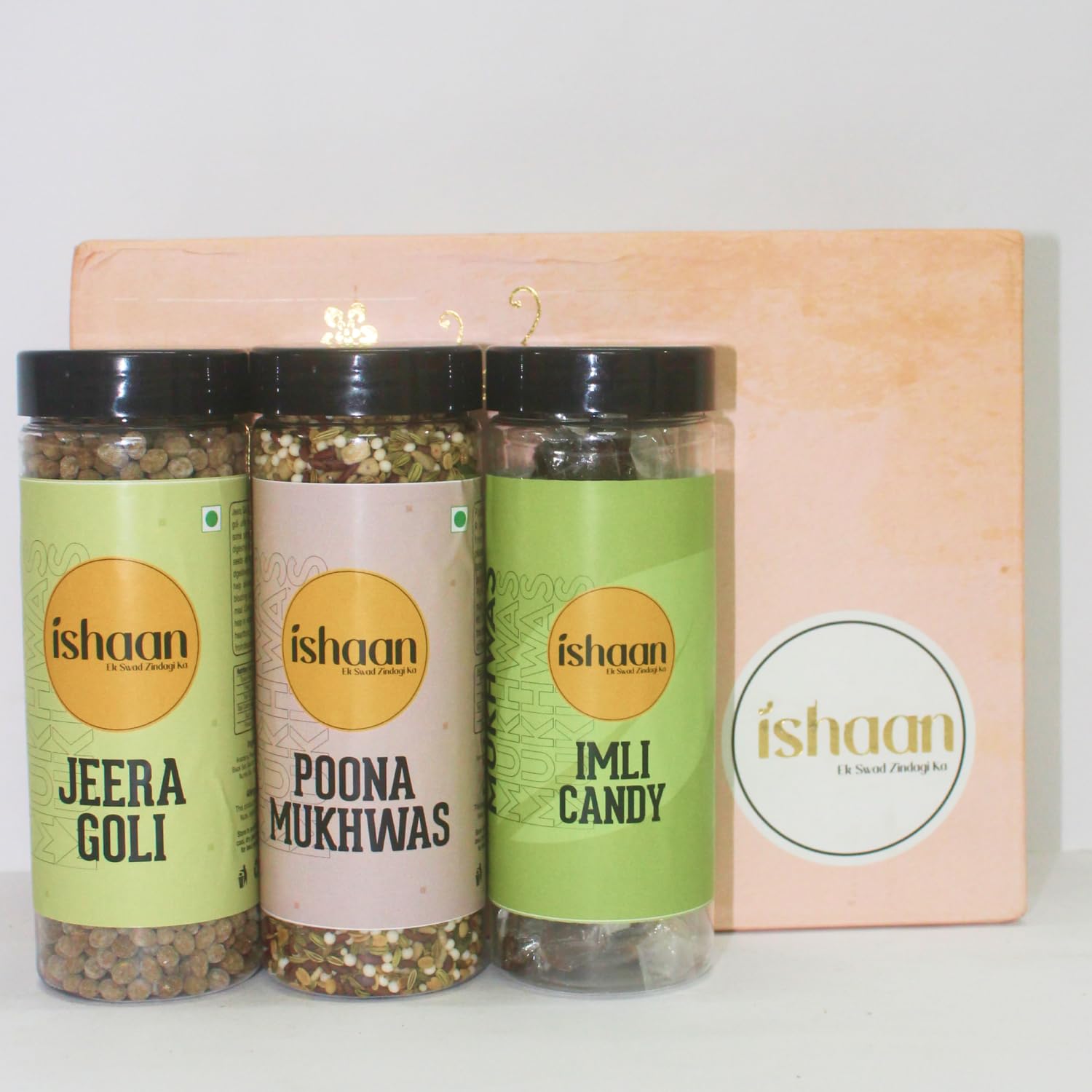 Ishaan Mukhwas 3-in-1 Combo Pack | Premium Mukhwas Combo - Poona Mukhwas(250g), Jeera Goli(250g) & Imli Candy(100g) | Refreshing & Digestive Treat | Delicious Mouth Freshener Trio