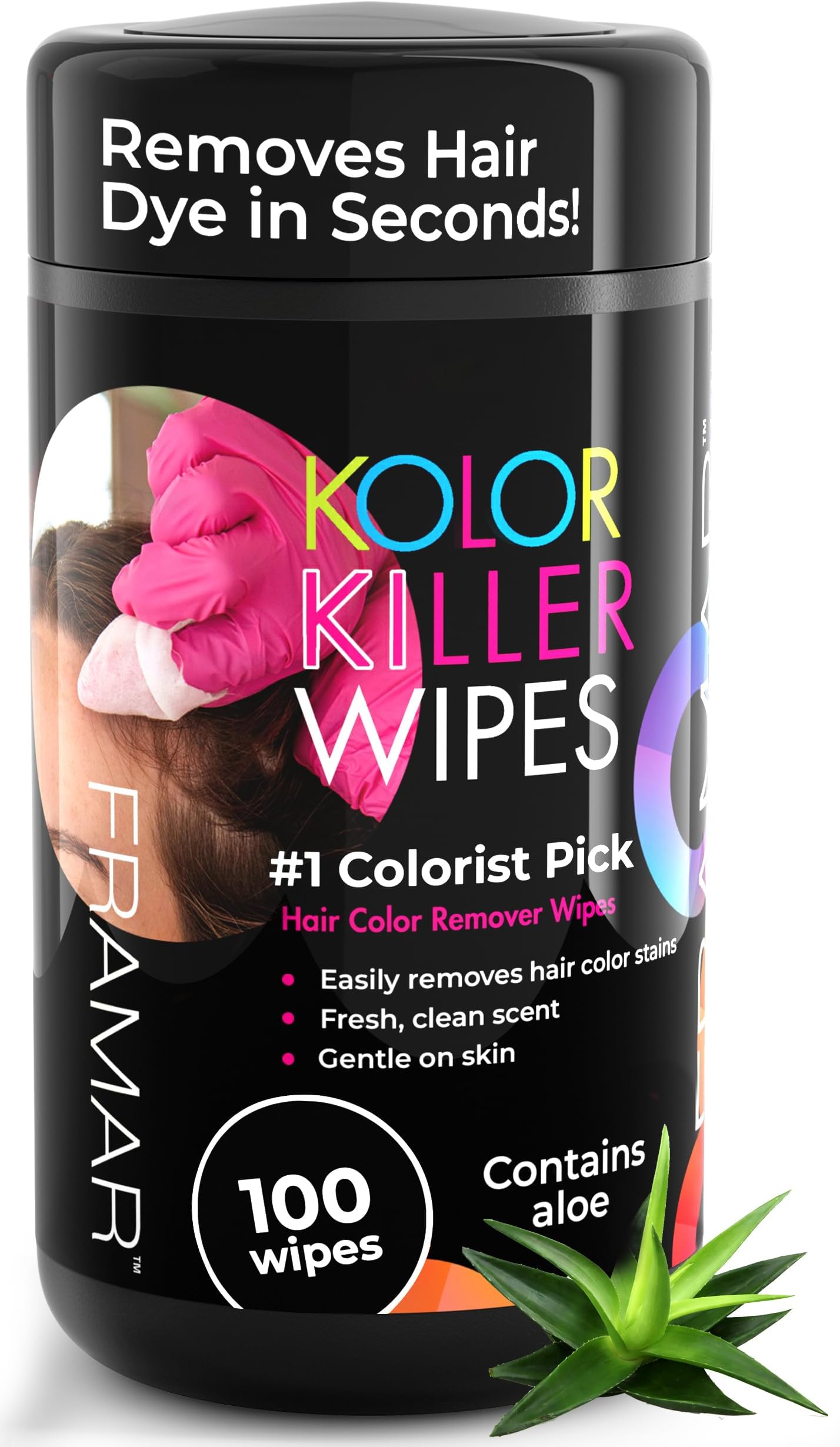 Kolor Killer Wipes – Hair Dye Remover For Skin, Hair Color Remover For Dyed Hair, Gentle on Skin, Pleasant Scent – Wipes Dispenser of 100