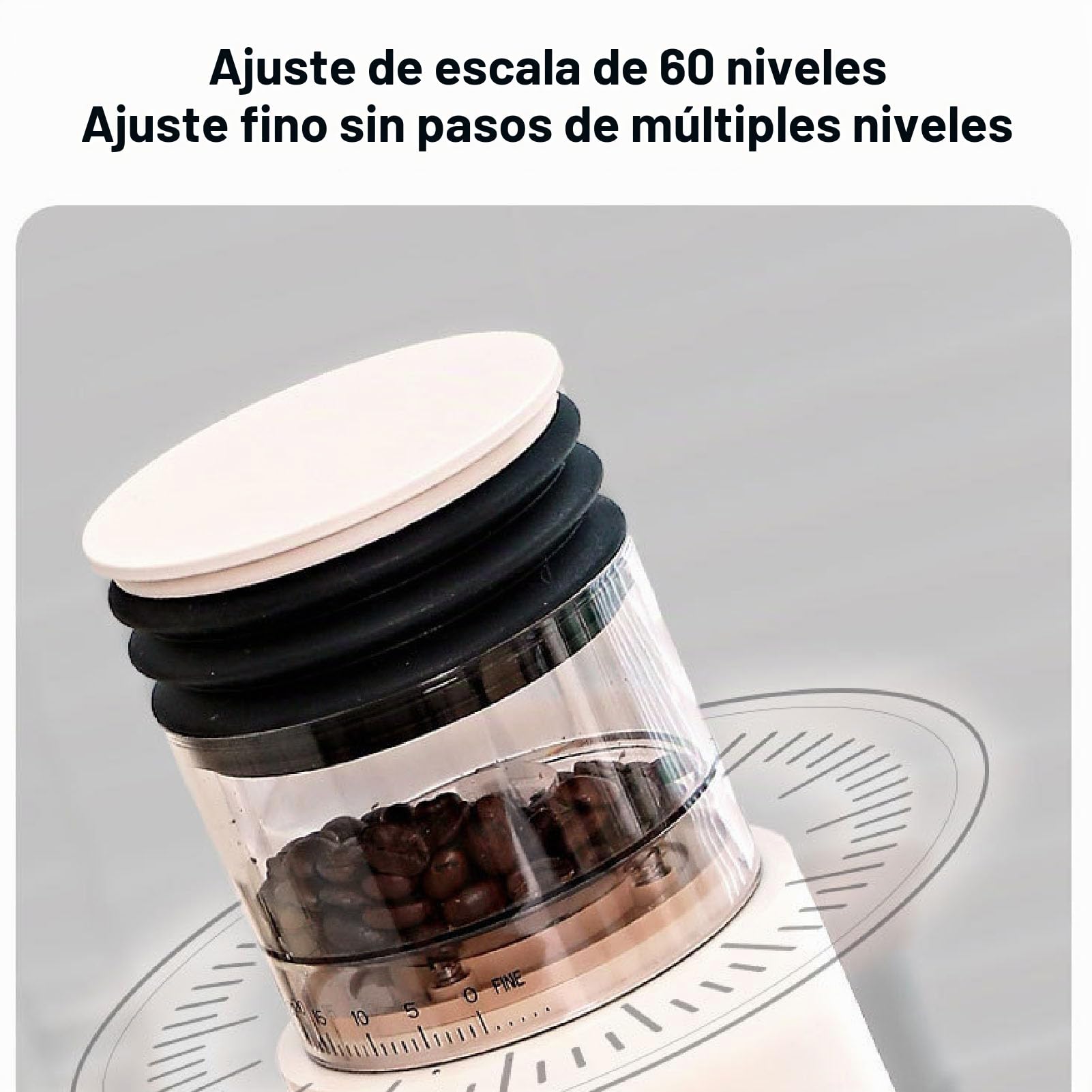 Dpofirs Molinillo de café de Burr, Molinillo de café de Dosis Individual Eléctrica, con 60 Configuraciones de Rutina, 80 G de Capacidad, Soporte de Portafiltro para Espresso Goteo Francés (685