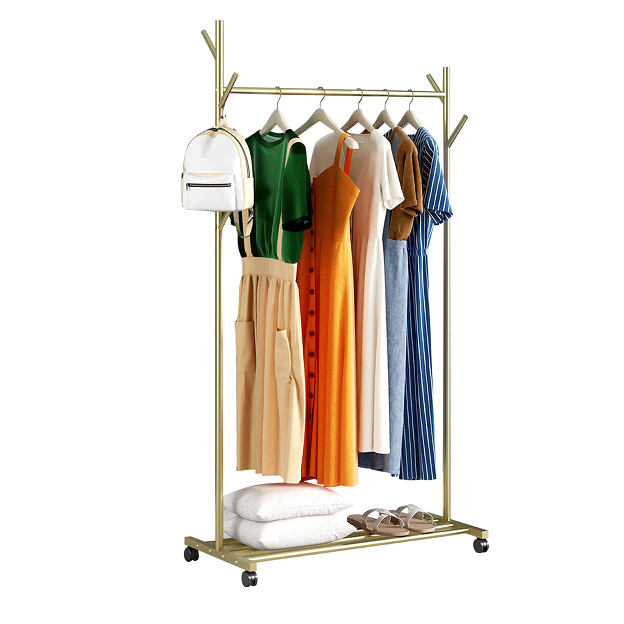 Rangement boîtes à chaussures et vêtements portant d'or 120cm solide