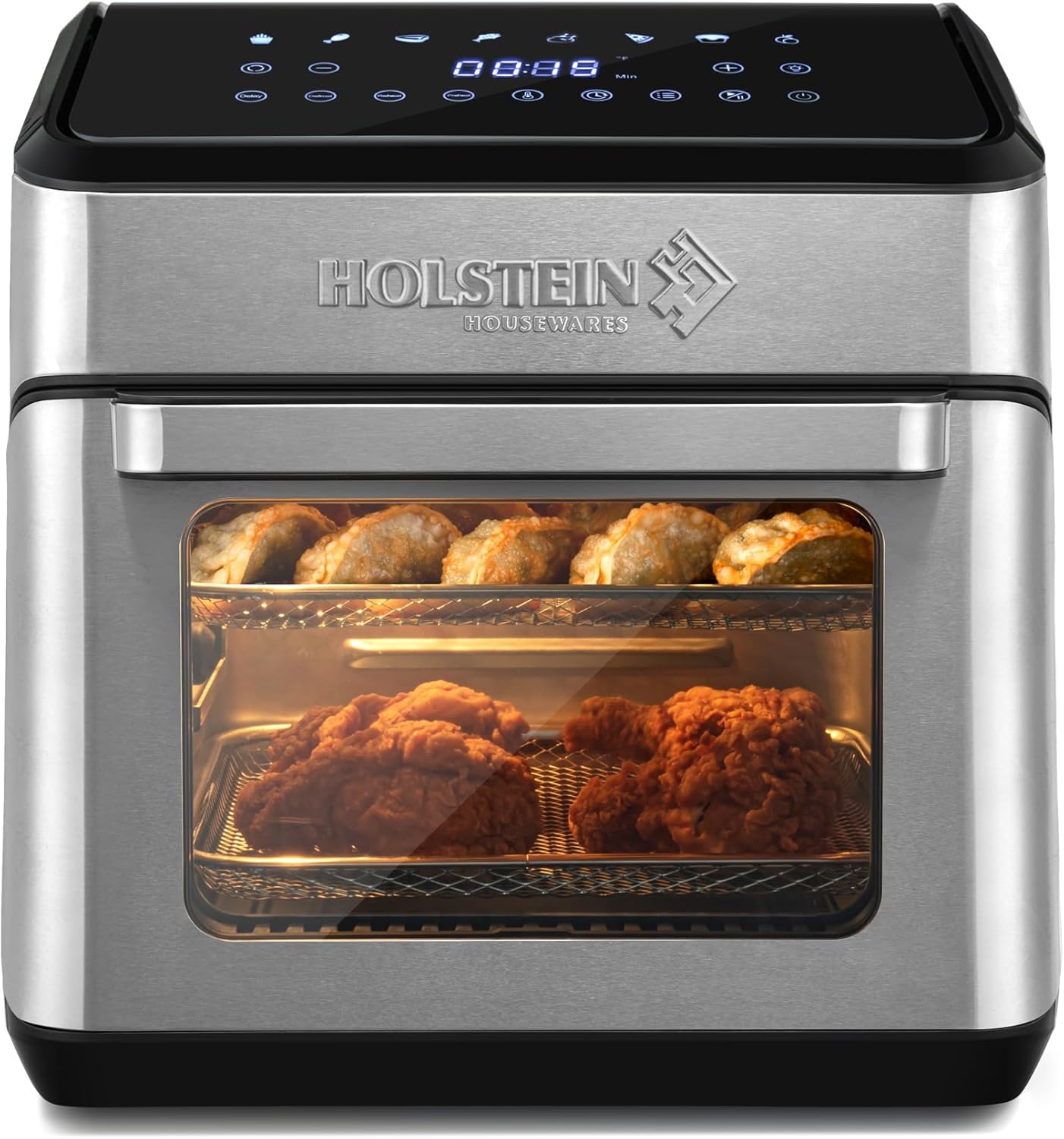 Holstein Housewares 12.7 QT Digital Air Fryer 8-in-1 with Hot Air Technology, Family Size, Viewing Window & Led Display. Air Fry, Bake, Grill, Dehydrate & Roast, Less Oil Use for Healthier Meals Holstein Housewares 12.7 QT Digital Air Fryer 8-in-1 with Hot Air Technology, Family Size, Viewing Window & Led Display. Air Fry, Bake, Grill, Dehydrate & Roast, Less Oil Use for Healthier Meals