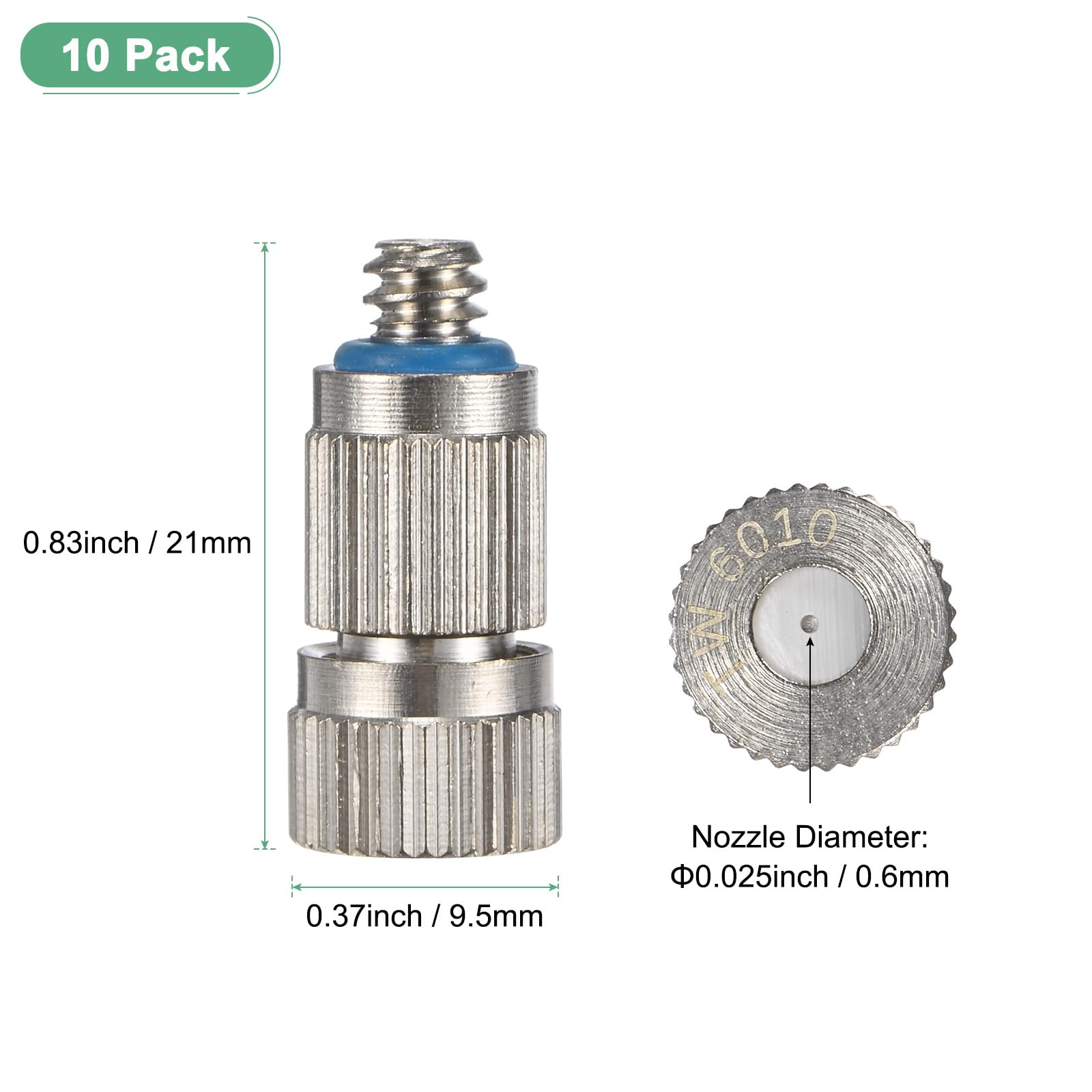20 sztuk mosiężnych dysz zraszających, dysze zraszające o otworze 0,024"/0,6 mm, głowica dyszy zraszającej wysokociśnieniowej do systemów chłodzenia zewnętrznego/szklarni/ogrodów [3/16]