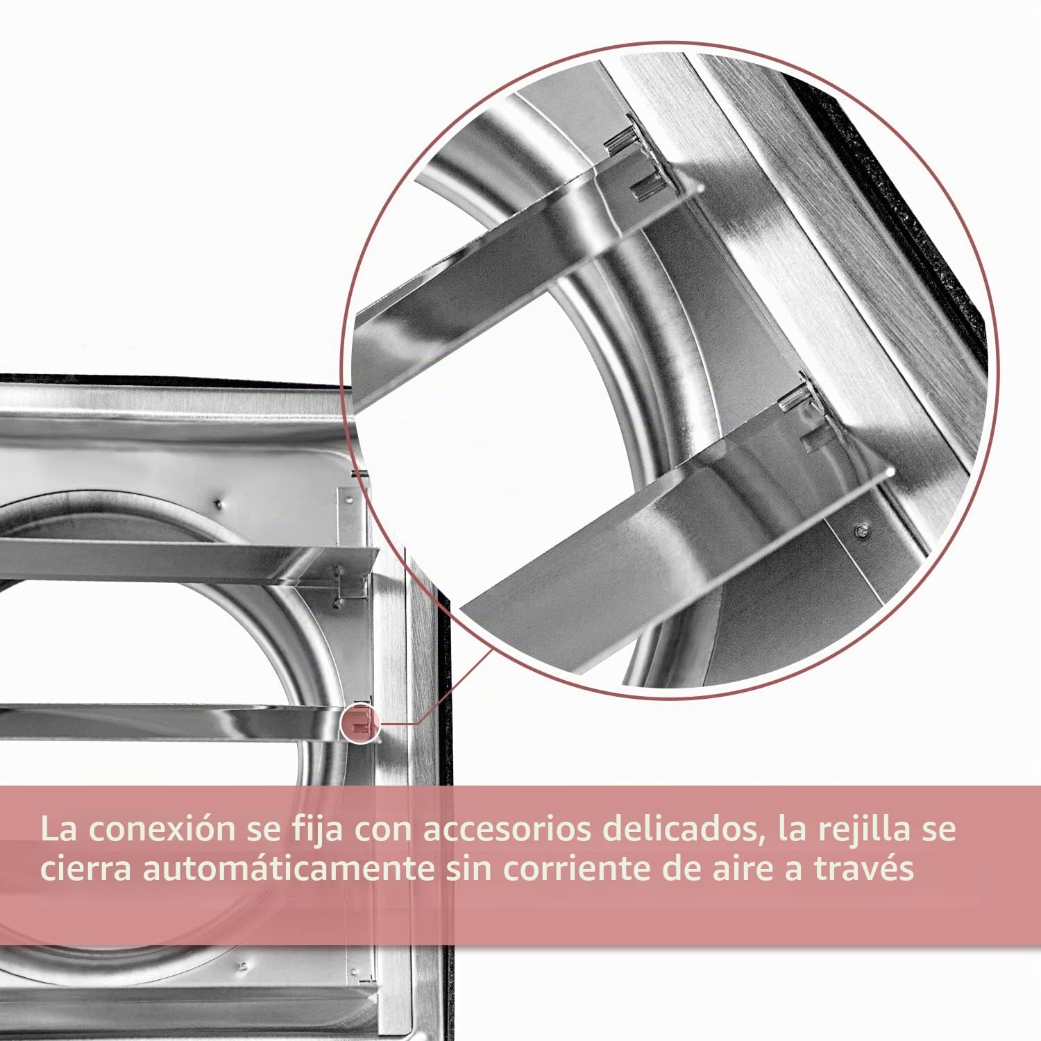 Rejilla de protección contra la intemperie de acero inoxidable, rejilla de ventilación, 100mm, 125mm, 150mm, laminillas móviles