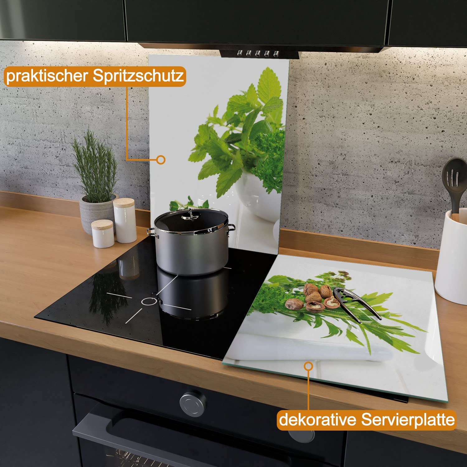 Herdabdeckplatte/Spritzschutz Aus Glas, 2-teilig, 8 Produktbild-Vorschau 11