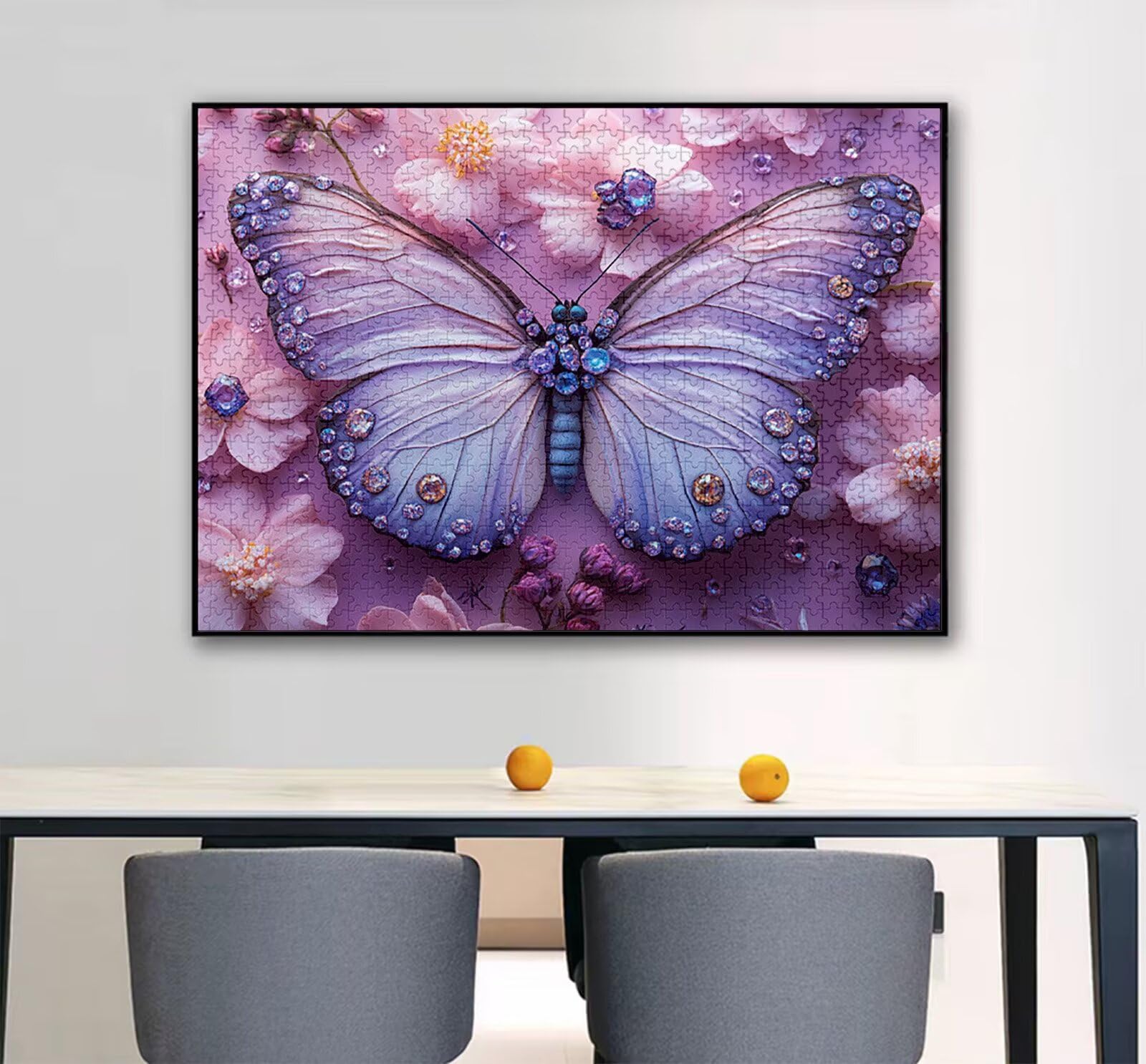 Motyl Puzzle 1000 sztuk, 5D DIY Puzzle Kwiaty Puzzle Dorośli i 14 lat Chłopcy, Układanka z pudełkiem prezentowym, Gry Relaks i Inteligencja, Wystrój pokoju na ścianę, 75 x 50 cm, Model264
