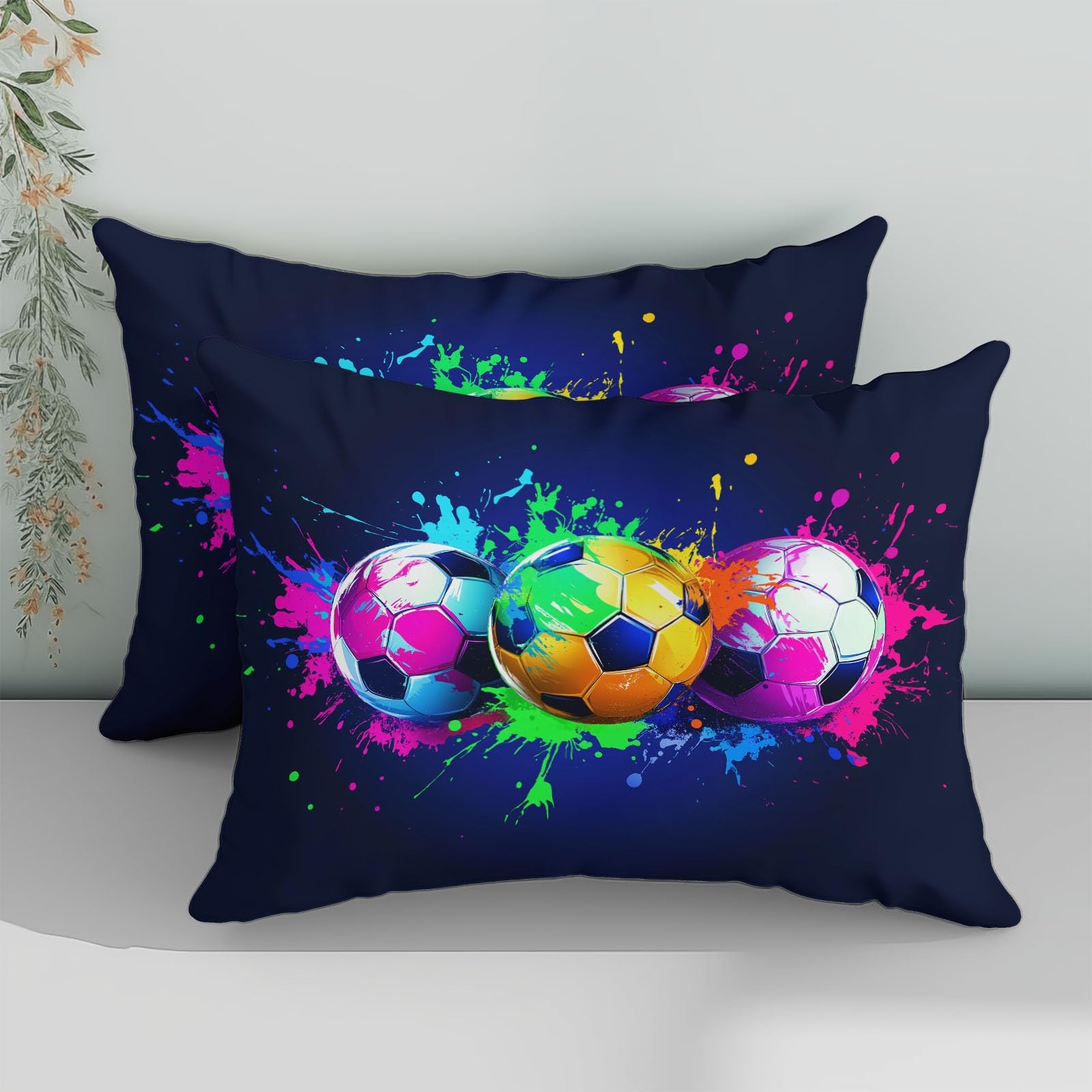 Zestaw poszewek na kołdrę łóżko 150 kolor bazgroły piłkarskie 220x240 cm 3-częściowy zestaw pościeli, miękka poszewka na kołdrę antyalergiczna poliester bawełna i poszewki na poduszki