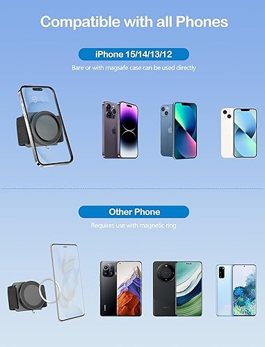 Miniatura 2 de TOPGO Soporte de teléfono para correr 2 generación Soporte para teléfono para iPhone cuerda retráctil giratoria de 360 y cuerda retráctil integrada