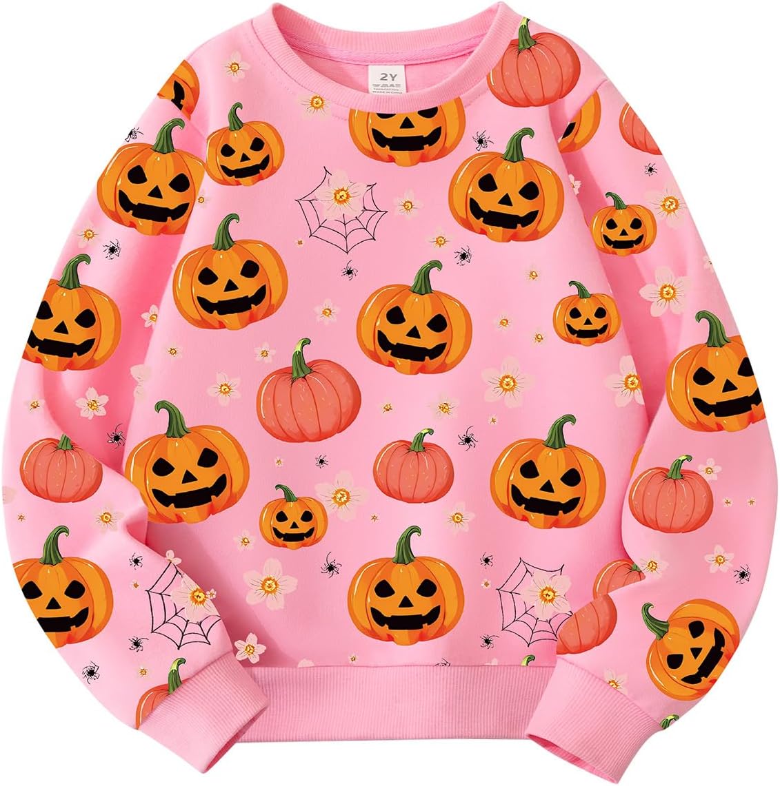 Kids Halloween Sweatshirt Toddler Boys Girls Pumpkin Bat Dinosaur Monster truck Graphic Crewneck Pullover Shirt 2-7t