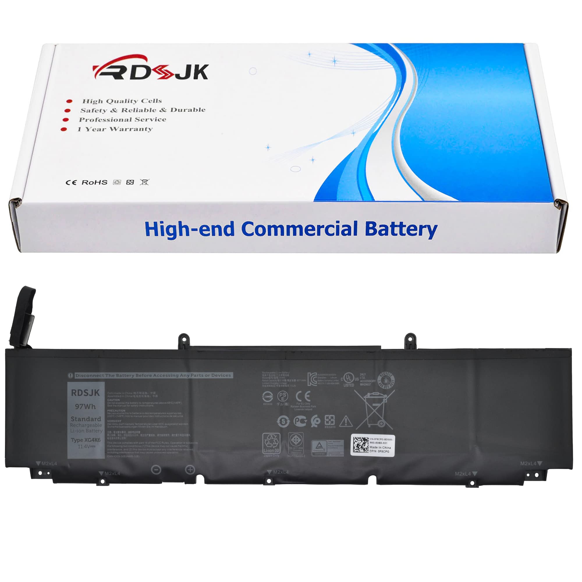 Amazon.com: XG4K6 01RR3 F8CPG 5XJ6R Laptop Battery for Dell XPS 17