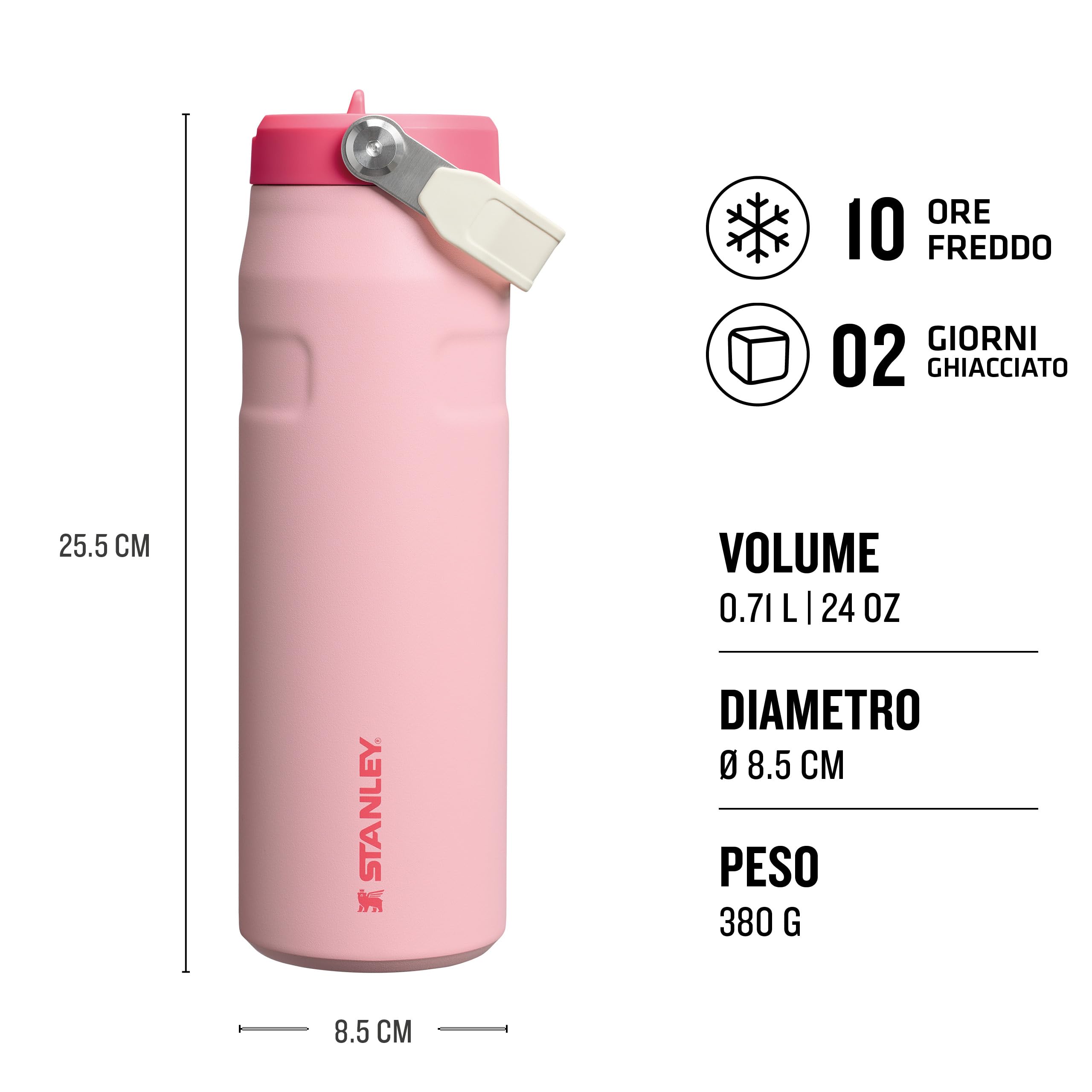 Stanley 1913 Flip Straw Borraccia Con Cannuccia 0.7L - Strawberry Cream