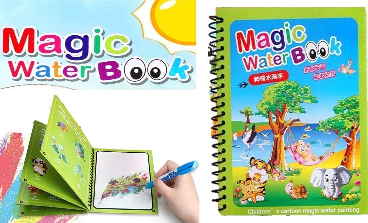 Papezon Reusable Magic Water Quick Dry Book Water Coloring Book Doodle with Magic Pen Painting Board for Children Education Drawing Pad (Random Design & Assorted Color) (Multi Color (3 Books) (B0CSFZK9LN) Amazon Price History, Amazon Price Tracker