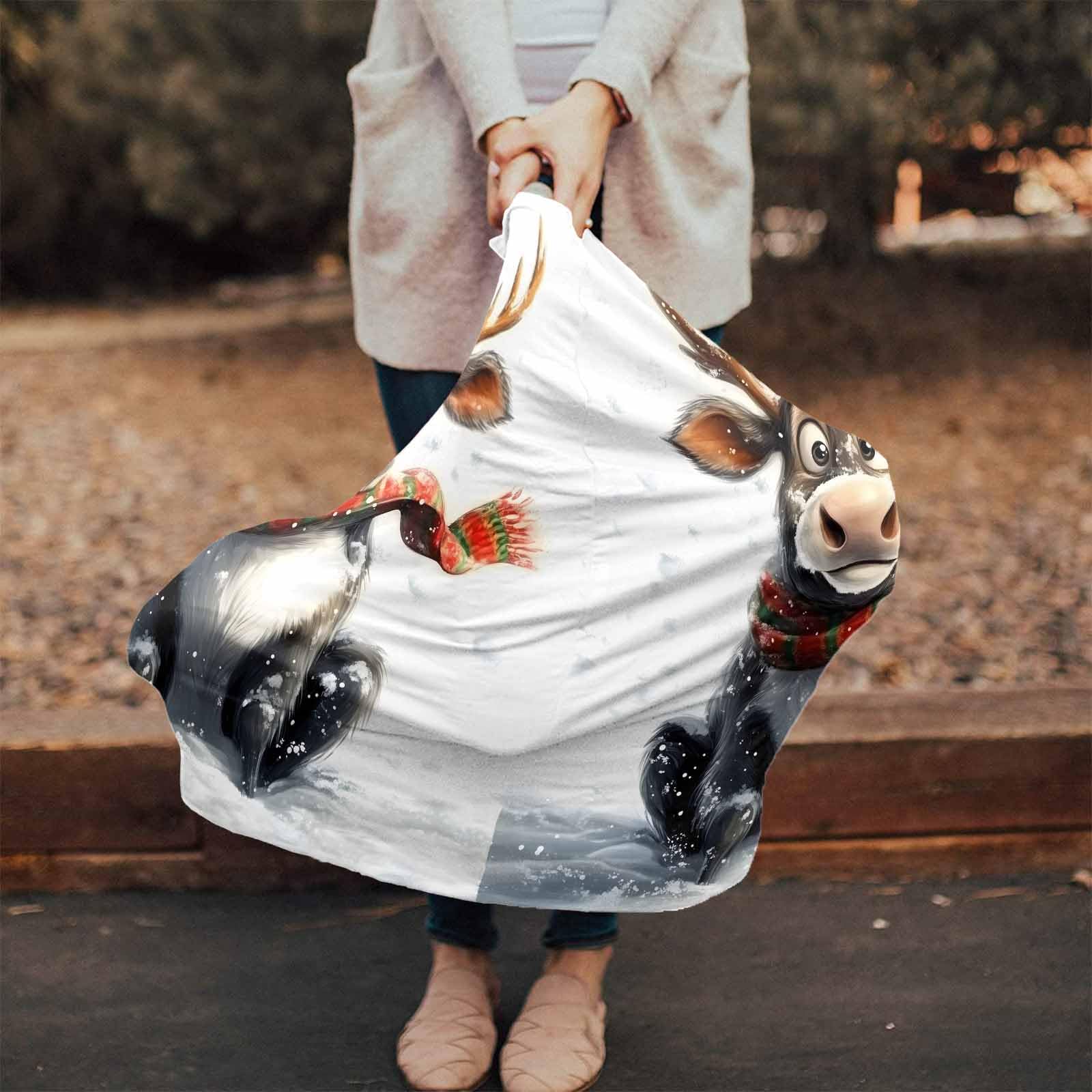 Nursing Cover for Breastfeeding Scarf, Christmas Cute Reindeer Scarf Baby Car Covers Super Soft Multi Use for Canopy Shopping Cart Cover Blanket Stroller Cover