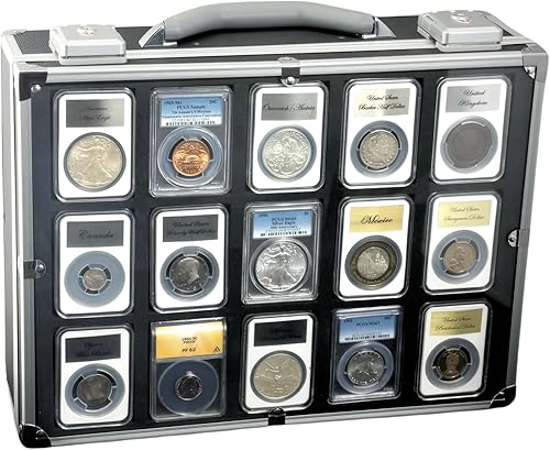 Miniatura 5 de Ursae Minoris Elite - Caja de aluminio negra para 20 soportes de monedas de estilo certificado o certificado NGC, PCGS, ANACS, Ursae Minoris Elite,
