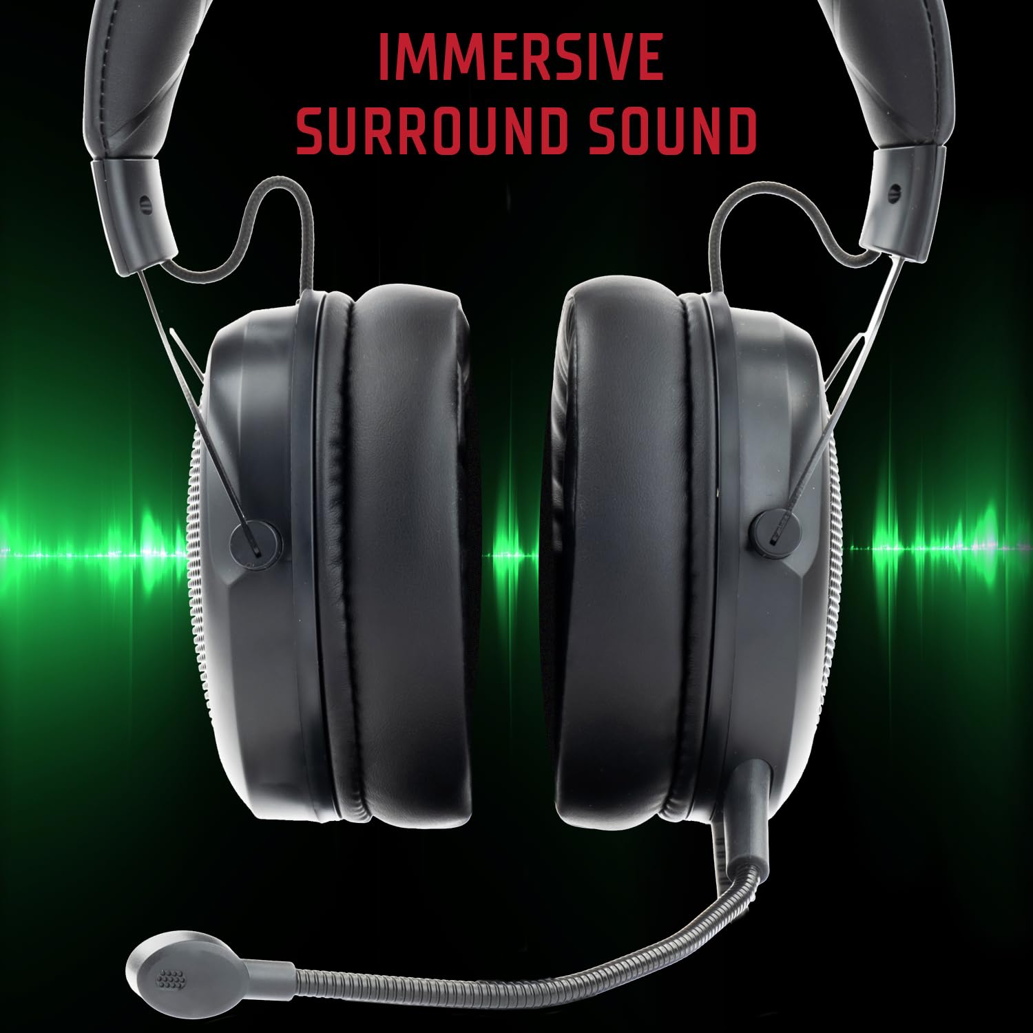 Itek - Cuffie Gaming H500WB - Cuffie Gaming con Microfono Removibile. Cuffie da gioco Bluetooth, cancellazione rumore esterno, illuminazione LED. Adatti per PC e console, nero, regolabile.
