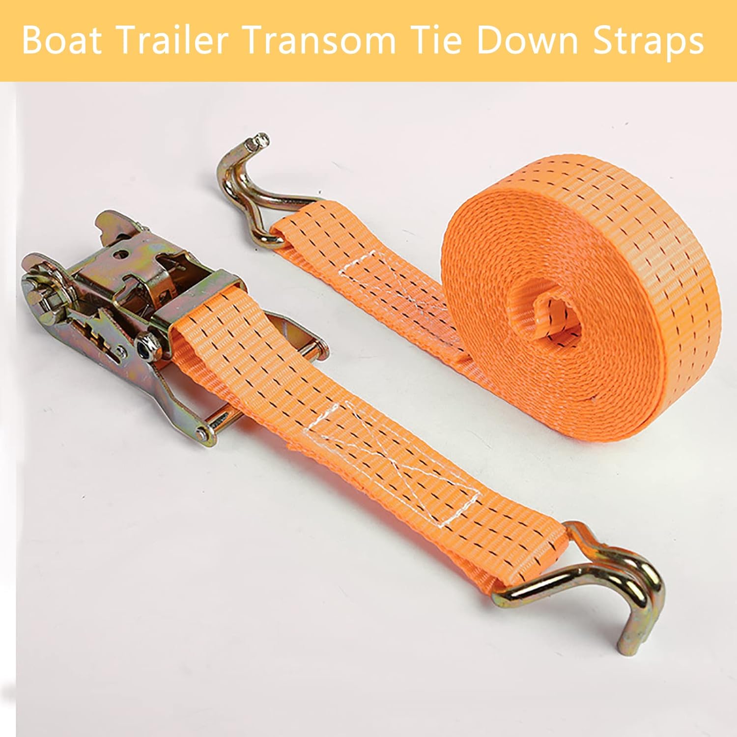 Heavy Duty Short Ratchet Straps 1.5" x 4’ , 2400 LBS Break Strength Boat Trailer Transom Tie Down Straps for Boat Marine Jet ski PWC Kayak, Pack of 2 : Sports & Outdoors