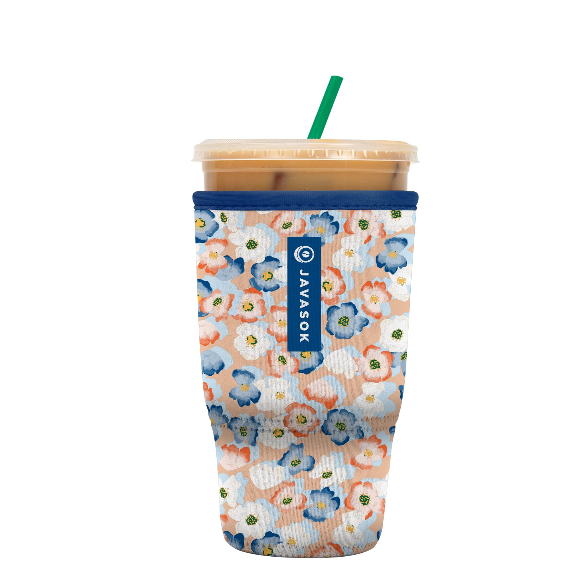Sok It JavaSok Iced Coffee & Cold Soda Insulated Neoprene Cup Sleeve (Garden Party, Large: 30-32oz)