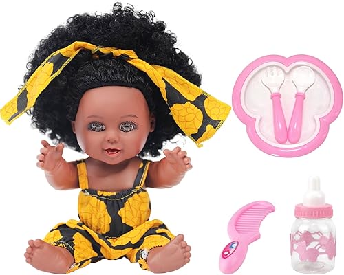 Miniatura 2 de Naneki Muñecas negras de 10 pulgadas, muñeca de bebé negra africana, muñeca de bebé realista de silicona, muñeca de niña para regalo de niños