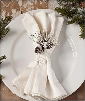 Bethany Lowe Pine Cone Bough Christmas Party Dinner Napkin Ring Vintage Home Decor