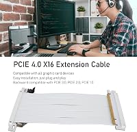 VBESTLIFE PCIe 4.0 X16 Riser kábel fehér, GPU bővítő 180° RTX 4090/4080/4070/RX7900 3
