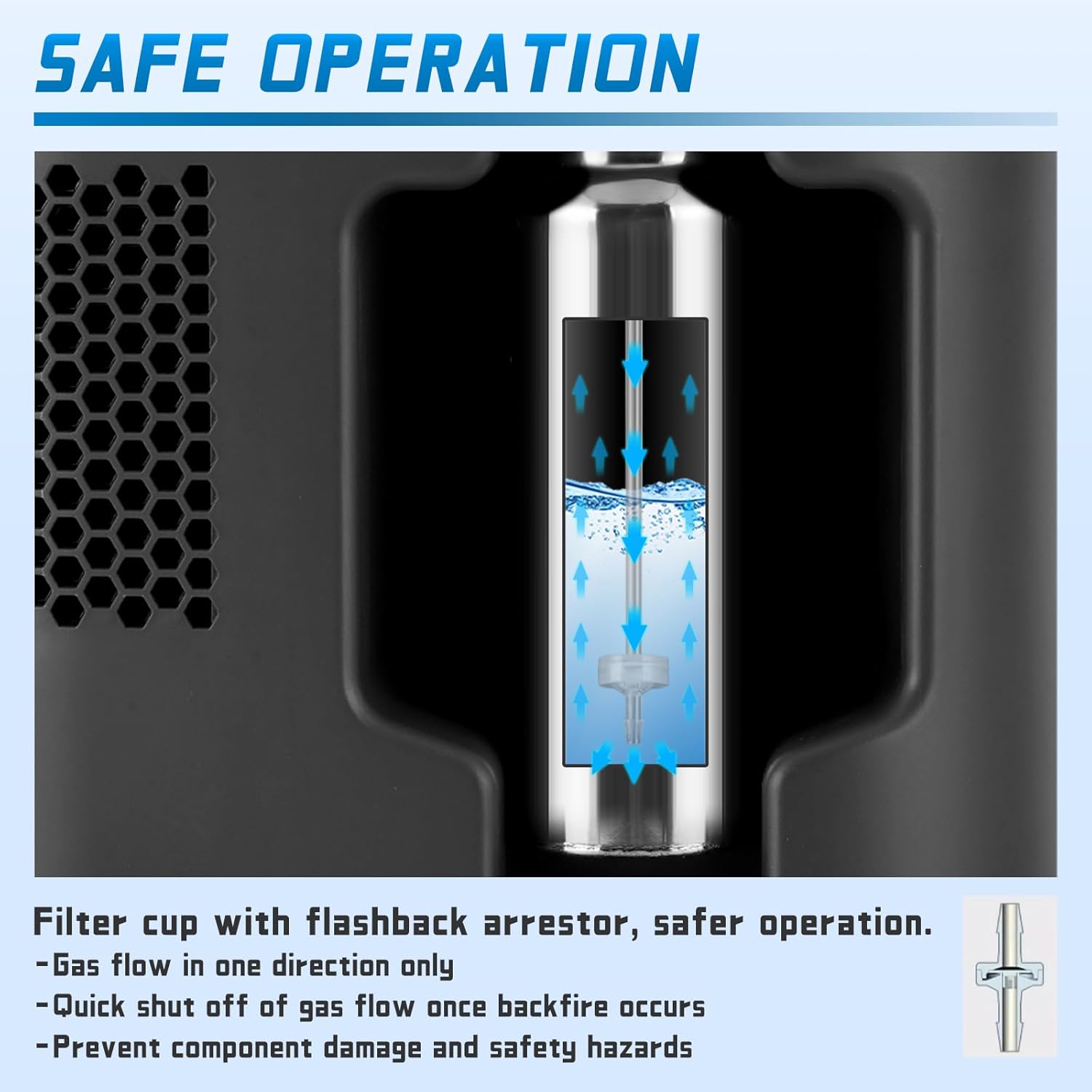 Digital Acrylic Flame Polisher 96L/H Touch Screen Flame Polishing Machine Oxygen Hydrogen Water Welder for Acrylic Polishing, Silver Jewelry Repairing, Glass 110V