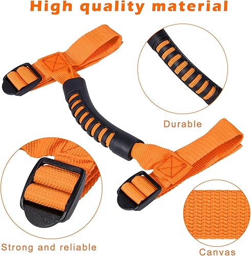 Vista 12 de 4 asas de agarre de barra antivuelco para Jeep Wrangler YJ TJ JK JKU JL JLU Sports Sahara Freedom Rubicon X & Unlimited 1995 - 2020 Negro