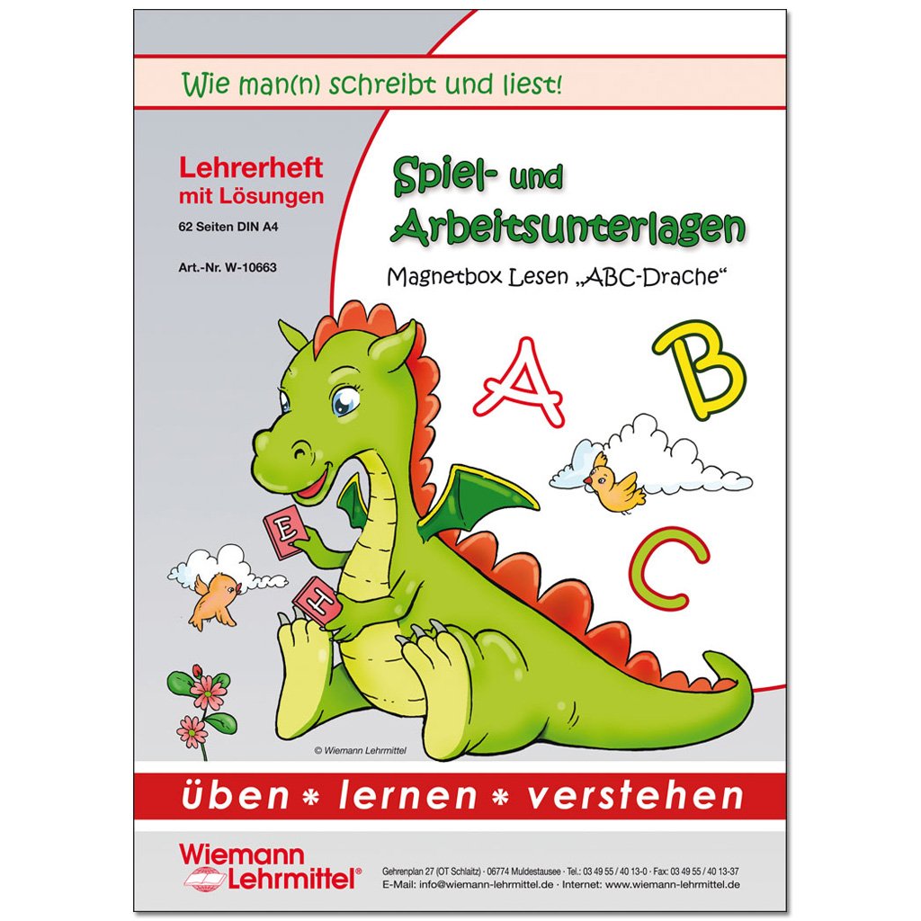 Magnetbox Lesen + 62 Arbeitsblätter Deutsch A4 „ABC-Drache“ | Wiemann Lehrmittel