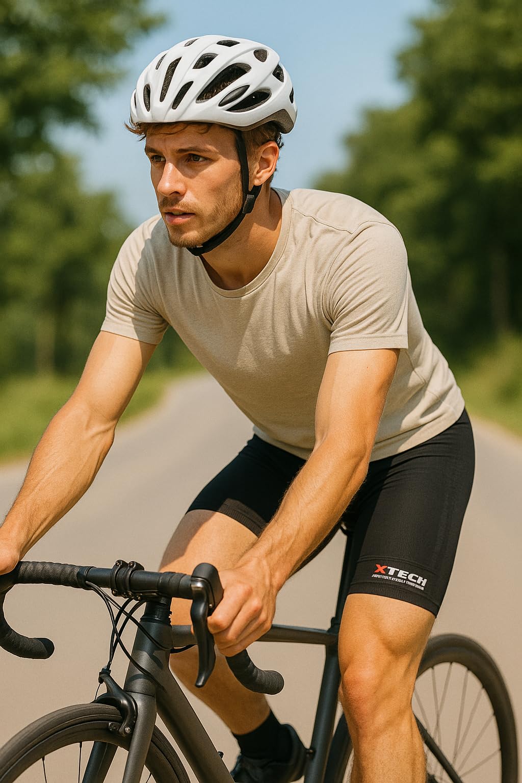 Generico Boxer Unisex Nero con fondello per Bici Ciclismo Xtech XT102 Made in Italy