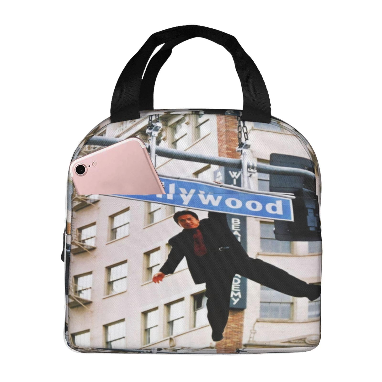 Lunch Bag Jackie Actors Chan Lunch Box Portable Insulated Lunch Tote Waterproof Reusable Lunchbox for Work Office Picnic Hiking Beach Travel Gifts
