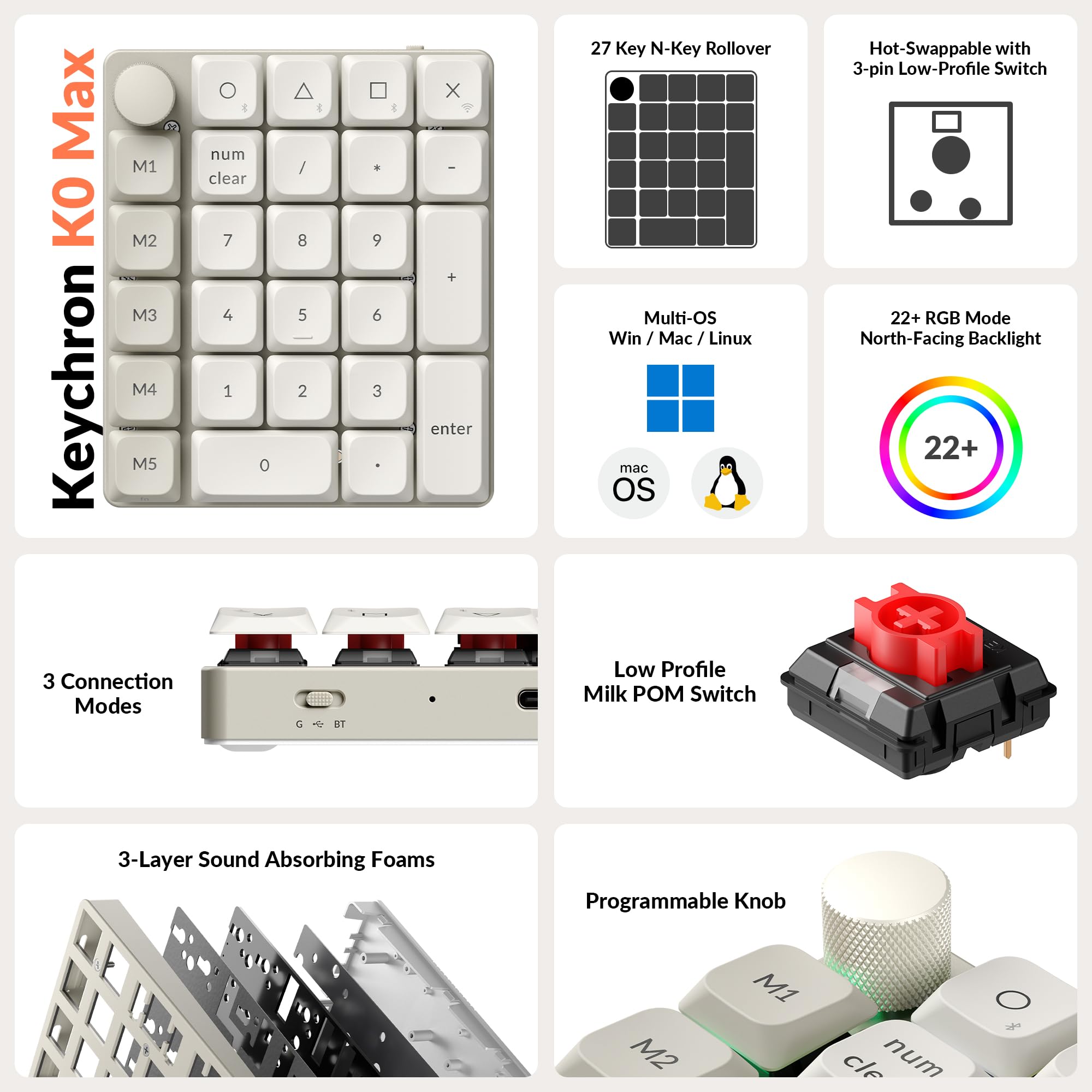 Amazon | 「国内正規品」Keychron K0 Max ワイヤレスカスタム数字キー