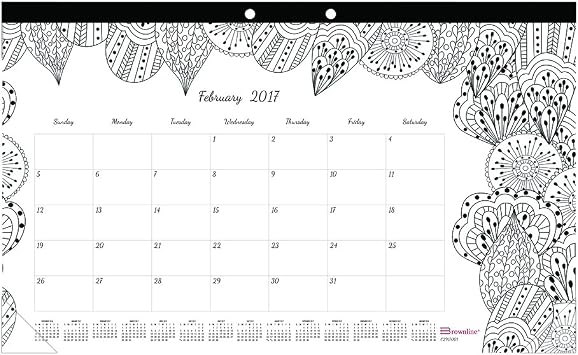 Blueline DoodlePlan Desk Calendar with Coloring Pages, 17 3/4 x 10 7/8, 2018 (C2917001)