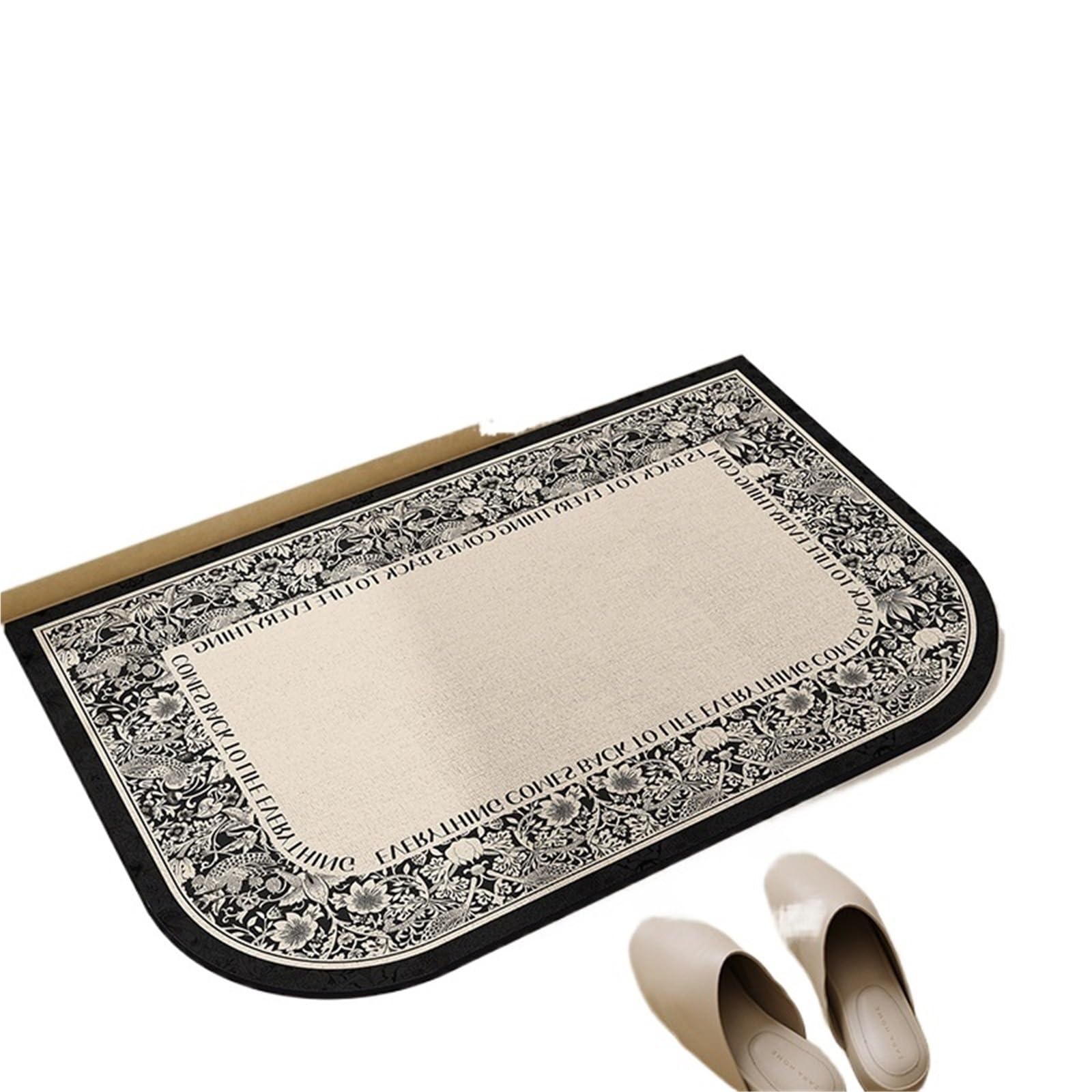 Curved bath mat Half Circle Bath Mat Thin Bathroom Rugs Fit Under Door Quick Dry Non Slip Washable With Absorbent Woven