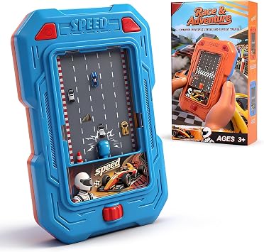 Racing Adventure Car Toy, Pocket-Sized Toddler Travel Toys, Mini Racing & Driving Games with Light and Sounds, Party Favors Birthday Gifts for 3 4 5 6 Year Old Boys Girls