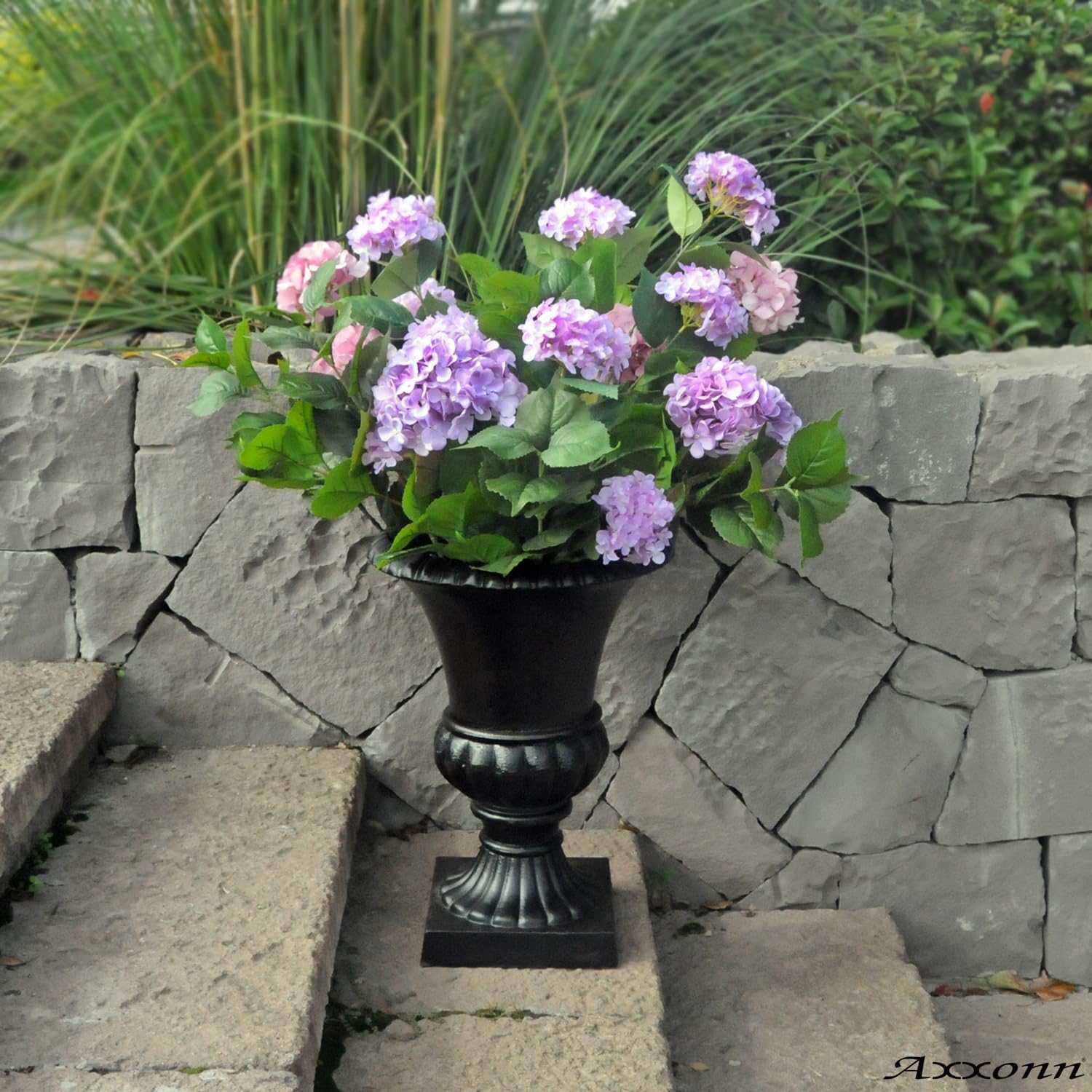 Axxonn 22.5" H Cast Iron Heavy Duty Black Classic Antique Iron Plant/Flower Pots for Indoor, Garden, Patio