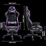 Mondschein Gaming Chair Office Chair with Massage Reclining Computer Chair with Footrest High Back Ergonomic Desk Chair Leather Racing Gamer Chair Adjustable Armrest Headrest (Purple)
