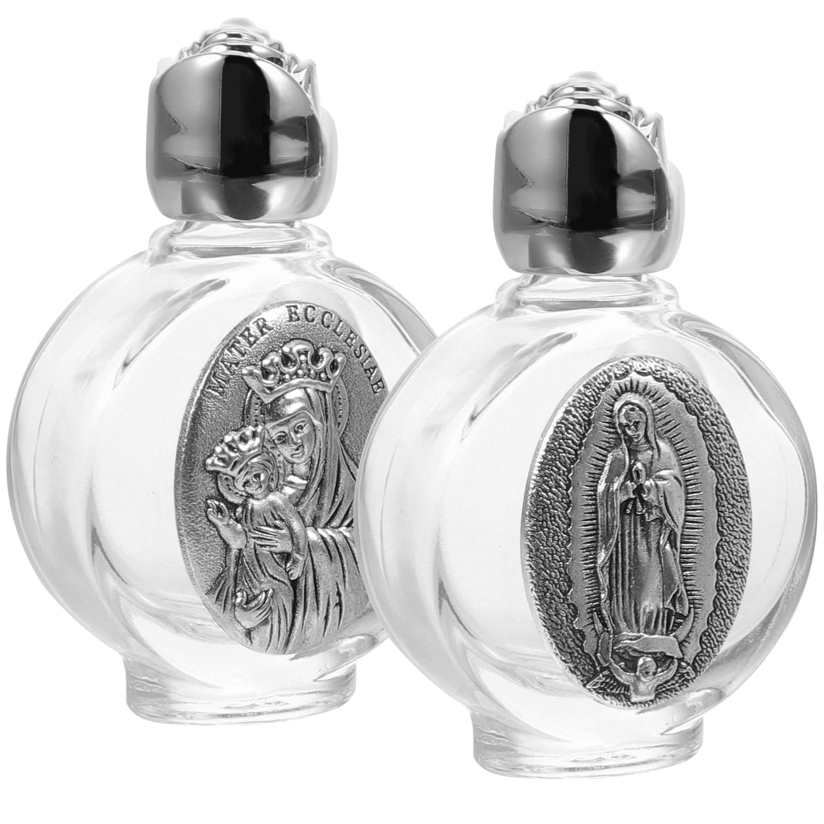 Cabilock 2pcs Embossed Holy Water Bottle Blessed Refillable Perfume Bottle Religious Water Bottles Tiny Water Bottles Wedding Decor Empty Water Bottles Travel Western Style Glass Small Jar